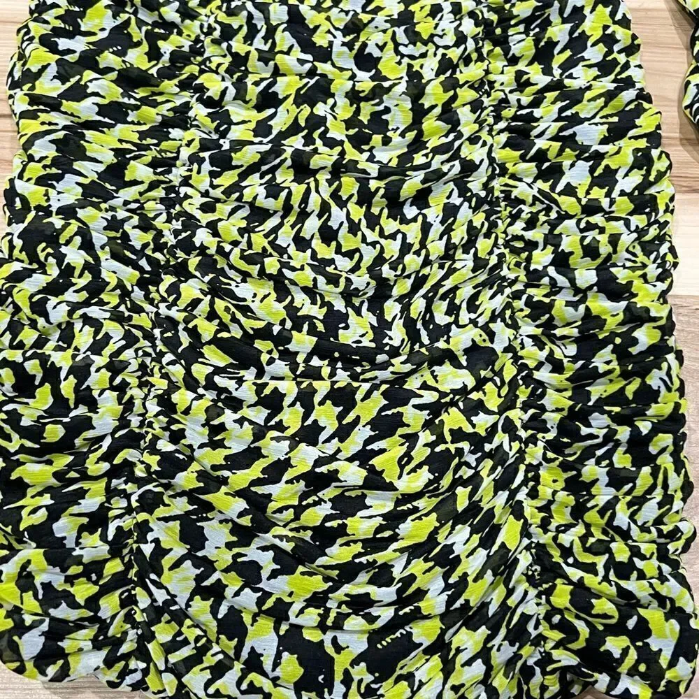 Bar III Green Houndstooth Mini Party Dress Women’s XS